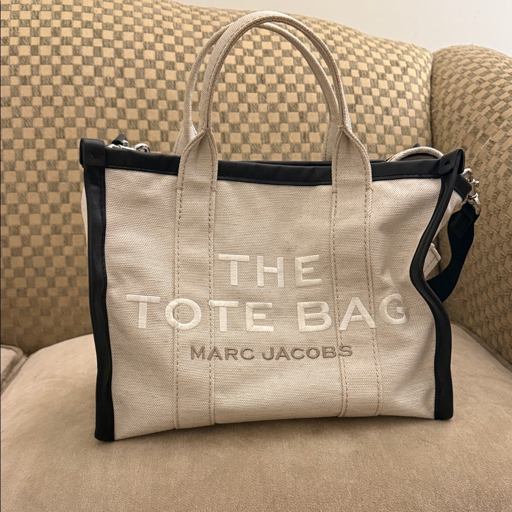 Marc Jacobs Cream and Black Tote Bag